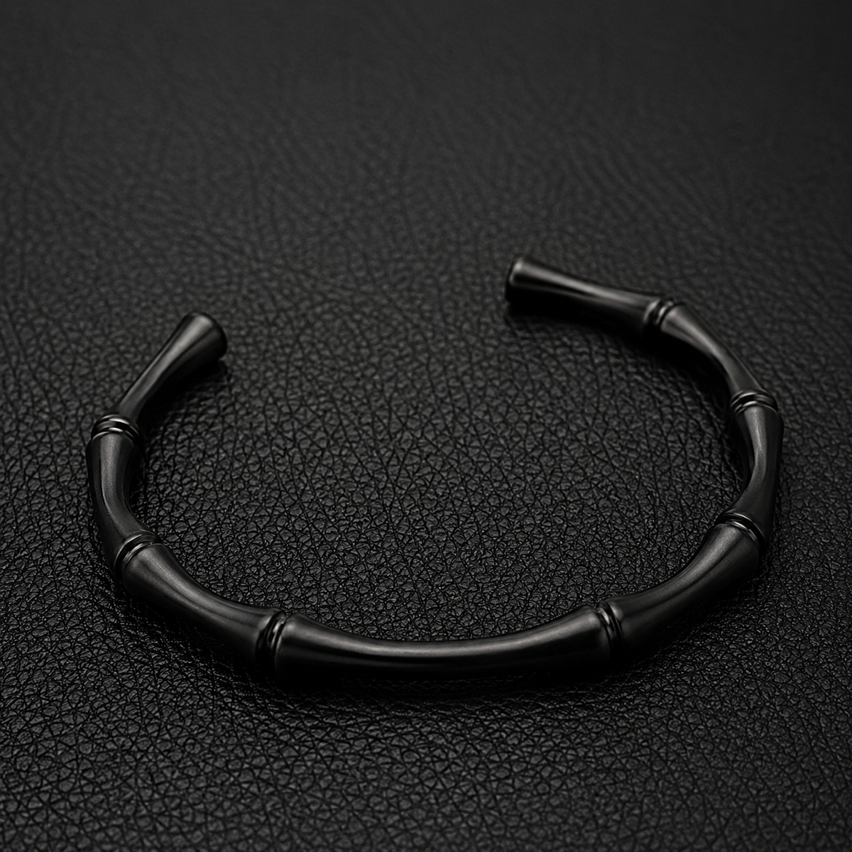 Bamboo Twist Cuff Bracelet – Black