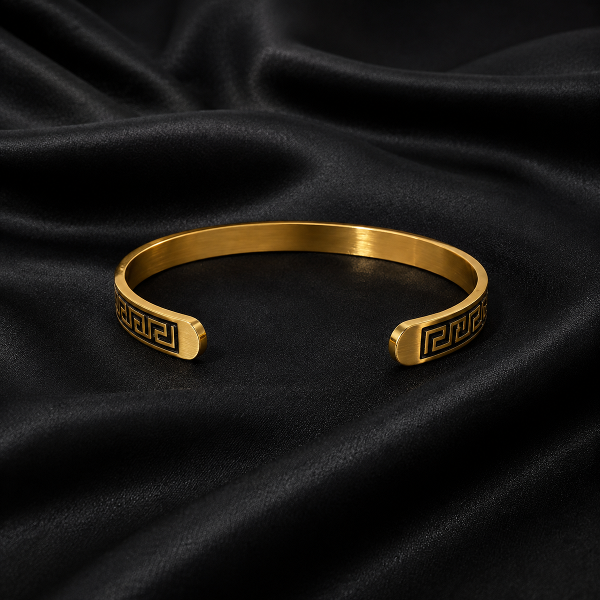Greek Key Cuff Bracelet – Gold