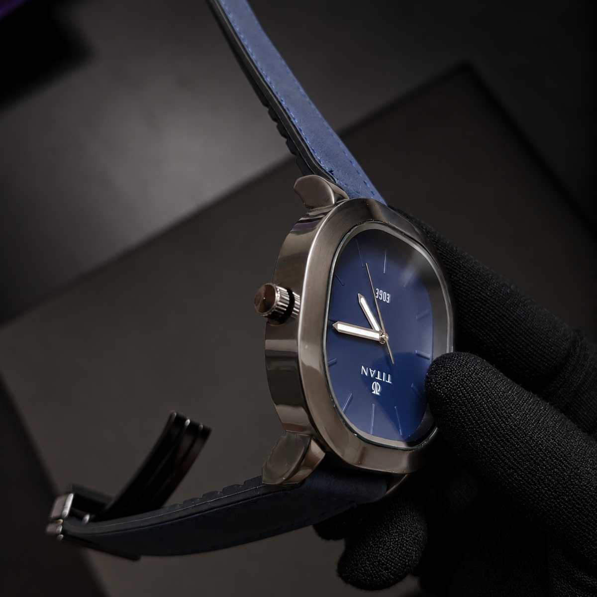Titan Edge Minimalist Quartz Watch – Blue