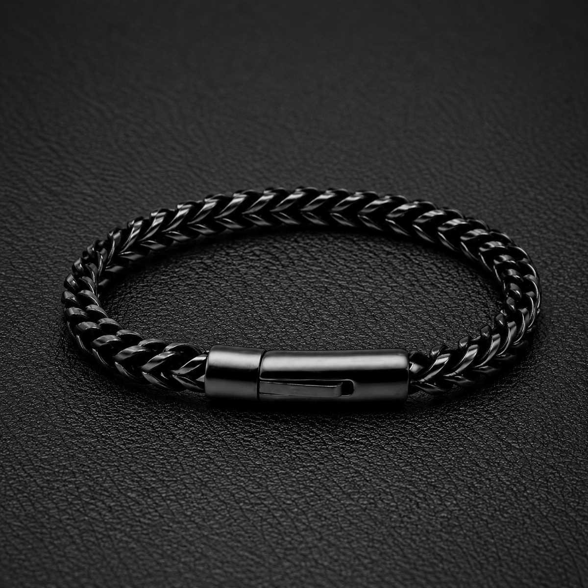 Braided Link Bracelet – Black