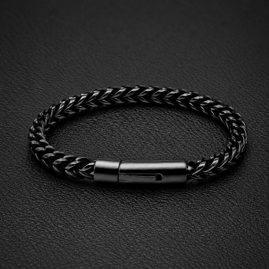 Braided Link Bracelet – Black
