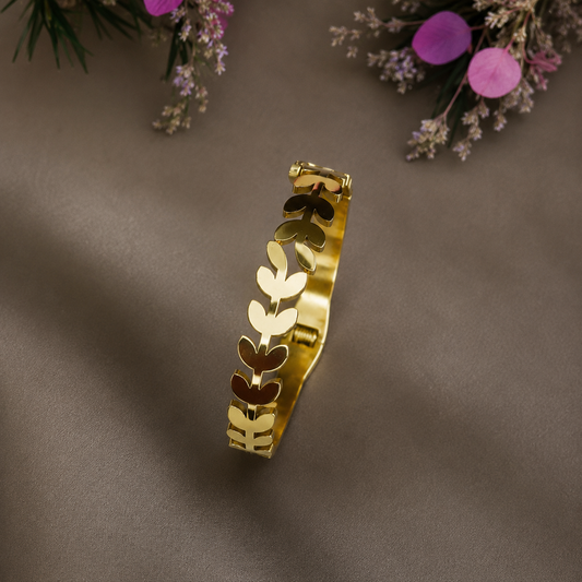 Golden Leaf Cuff Bracelet