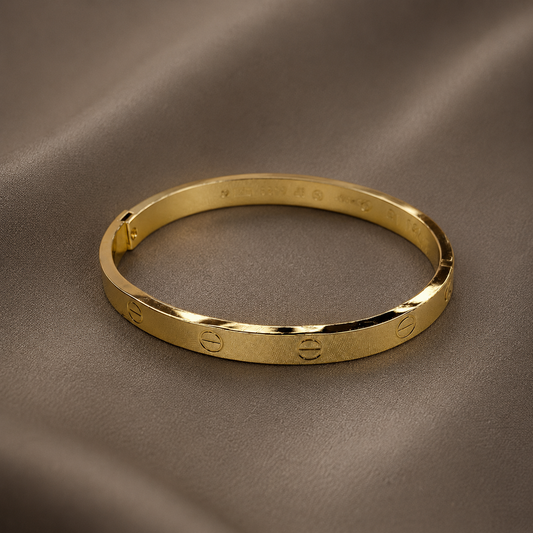 Golden Screw Motif Bangle Bracelet