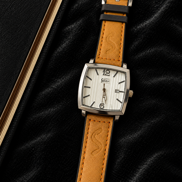 Signature Vintage Square Watch – Tan