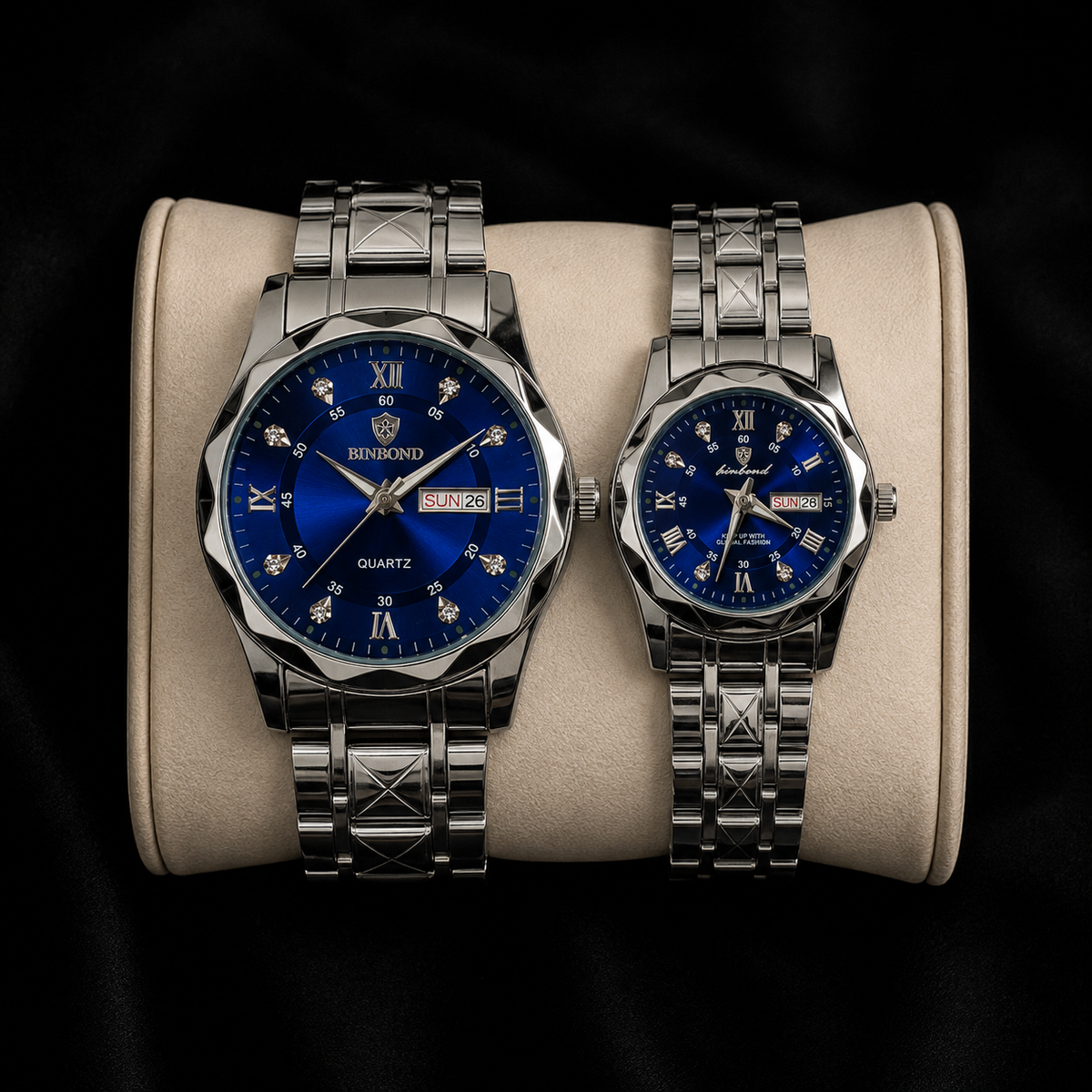 Binbond 2521 Classic Blue Couple Watch Set