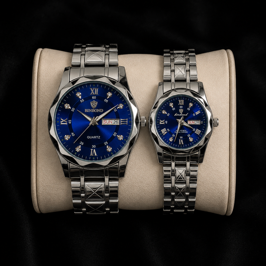 Binbond 2521 Classic Blue Couple Watch Set