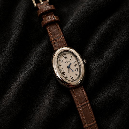 Naidu Vintage Bathtub Roman Watch – Dark Brown