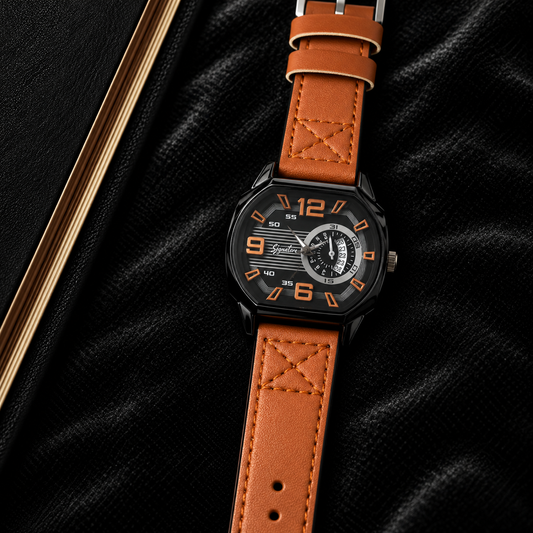 Signature Octagon Quartz Wristwatch – Brown