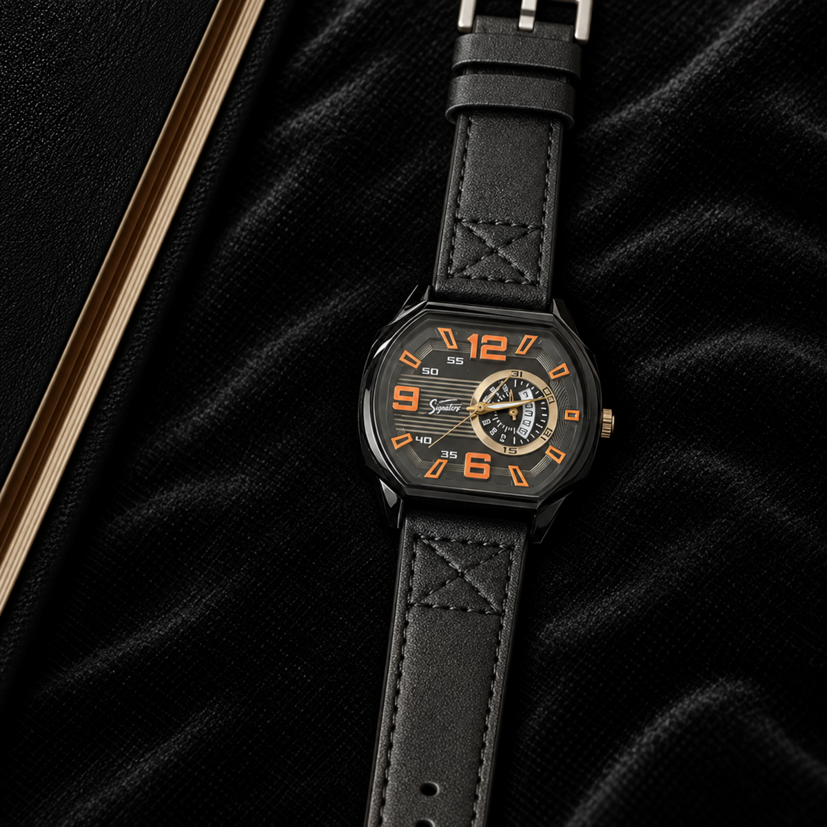 Signature Octagon Quartz Wristwatch – Black