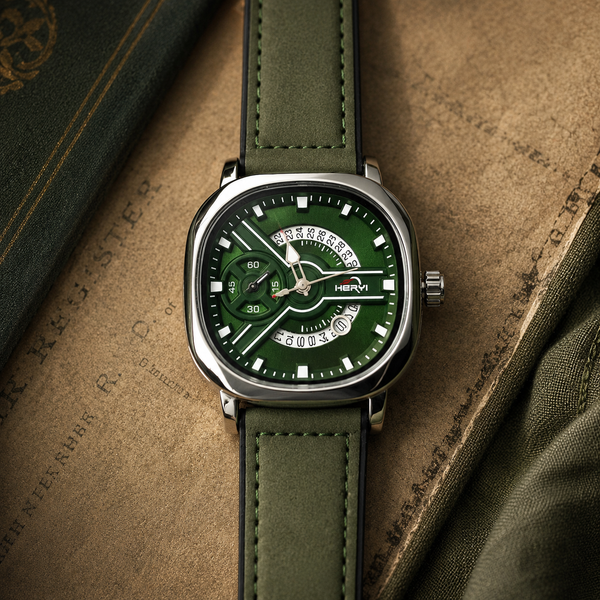 Heryi Men's Square Dial Watch – Green