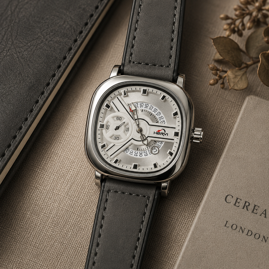 Heryi Men's Square Dial Watch – Grey