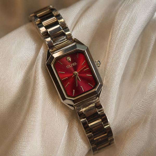 Oliya Women's Fashion Watch – Burgundy