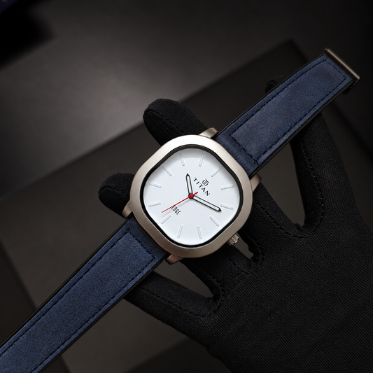Titan Edge Minimalist Quartz Watch – Blue / White
