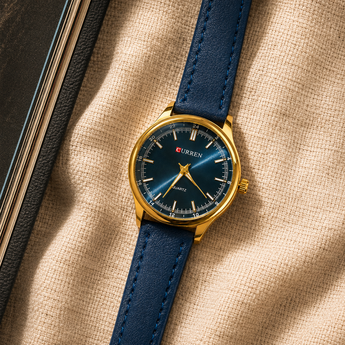 Curren 8365 Quartz Analog Watch – Navy Blue