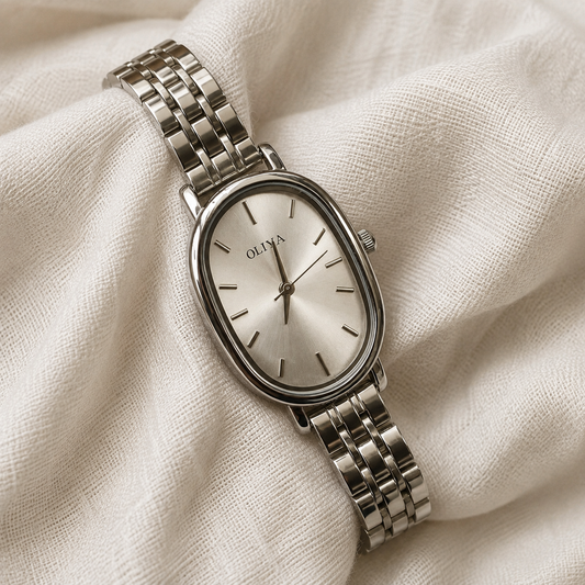 Oliya Women's Quartz Oval Watch – White